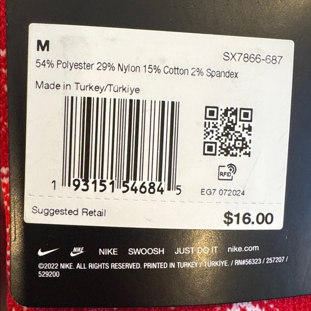 Brand new! Nike Elite Red and Gold Basketball Socks, sz 5-7y - Picture 4 of 5